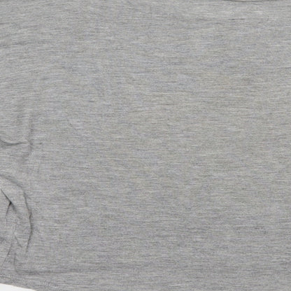 FULL TILT Womens Grey  Viscose Basic T-Shirt Size M Boat Neck - Happy