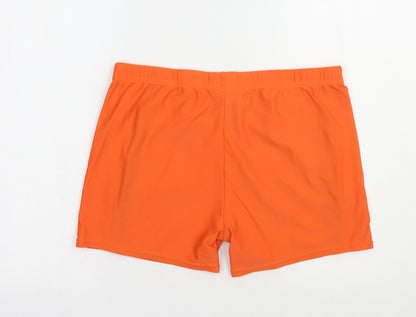 TNZI Womens Orange  Polyamide Compression Shorts Size L L3 in Regular Drawstring