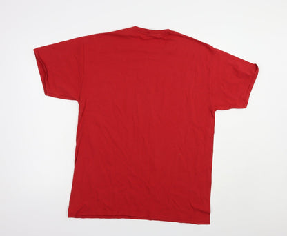 Mens UK Size L Fruit of the Loom Red  T-Shirt