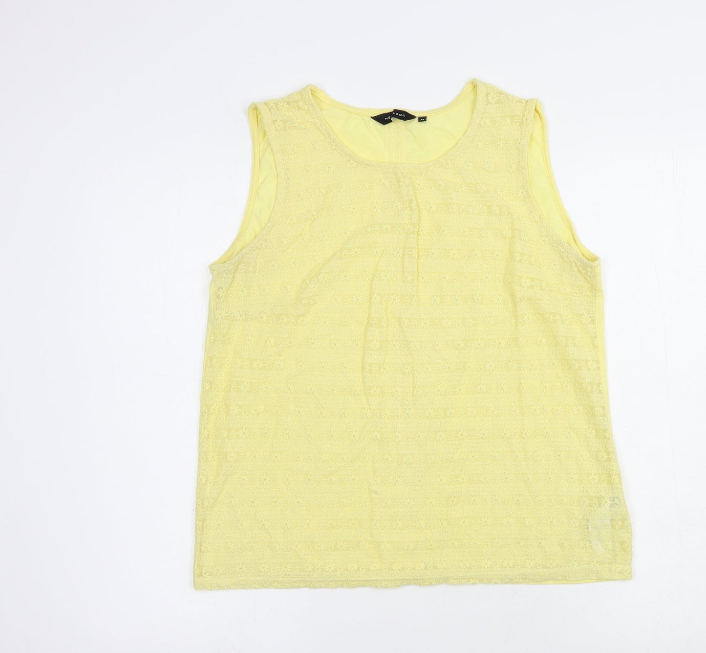 Womens UK Size 14 New Look Yellow Basic Blouse
