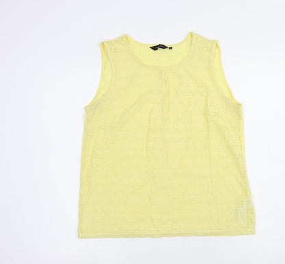 Womens UK Size 14 New Look Yellow Basic Blouse