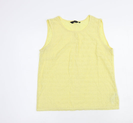 Womens UK Size 14 New Look Yellow Basic Blouse