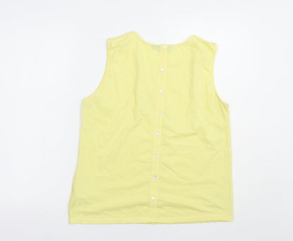 Womens UK Size 14 New Look Yellow Basic Blouse