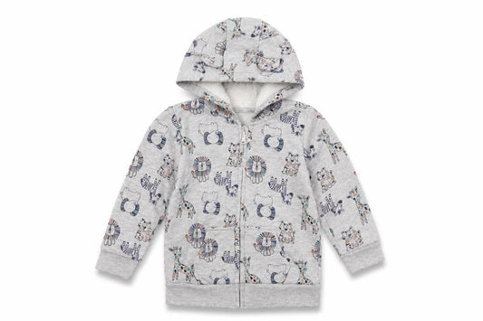 George Baby Grey Geometric Cotton Full Zip Jumper Size 9-12 Months  Zip - Lion&Giraffe Print