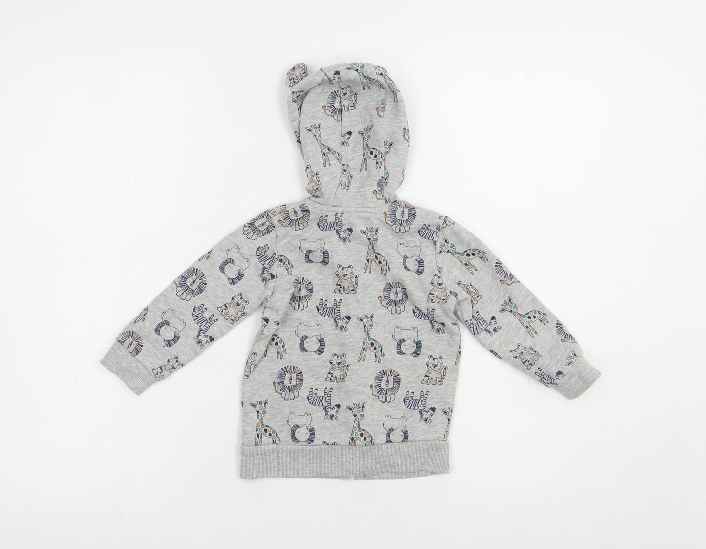 George Baby Grey Geometric Cotton Full Zip Jumper Size 9-12 Months  Zip - Lion&Giraffe Print