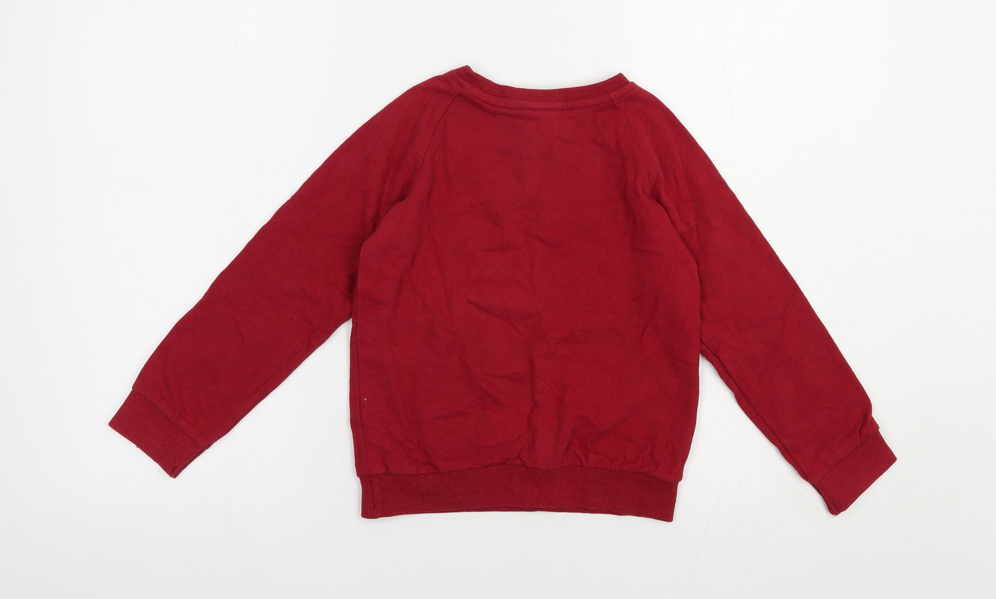 Primark Boys Red  Cotton Pullover Sweatshirt Size 6-7 Years  Pullover - Rudolph Christmas