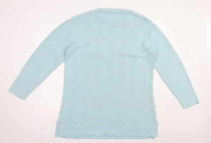 Womens UK Size 16 Fashion Extra Blue Tunic Jumper
