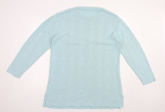 Womens UK Size 16 Fashion Extra Blue Tunic Jumper