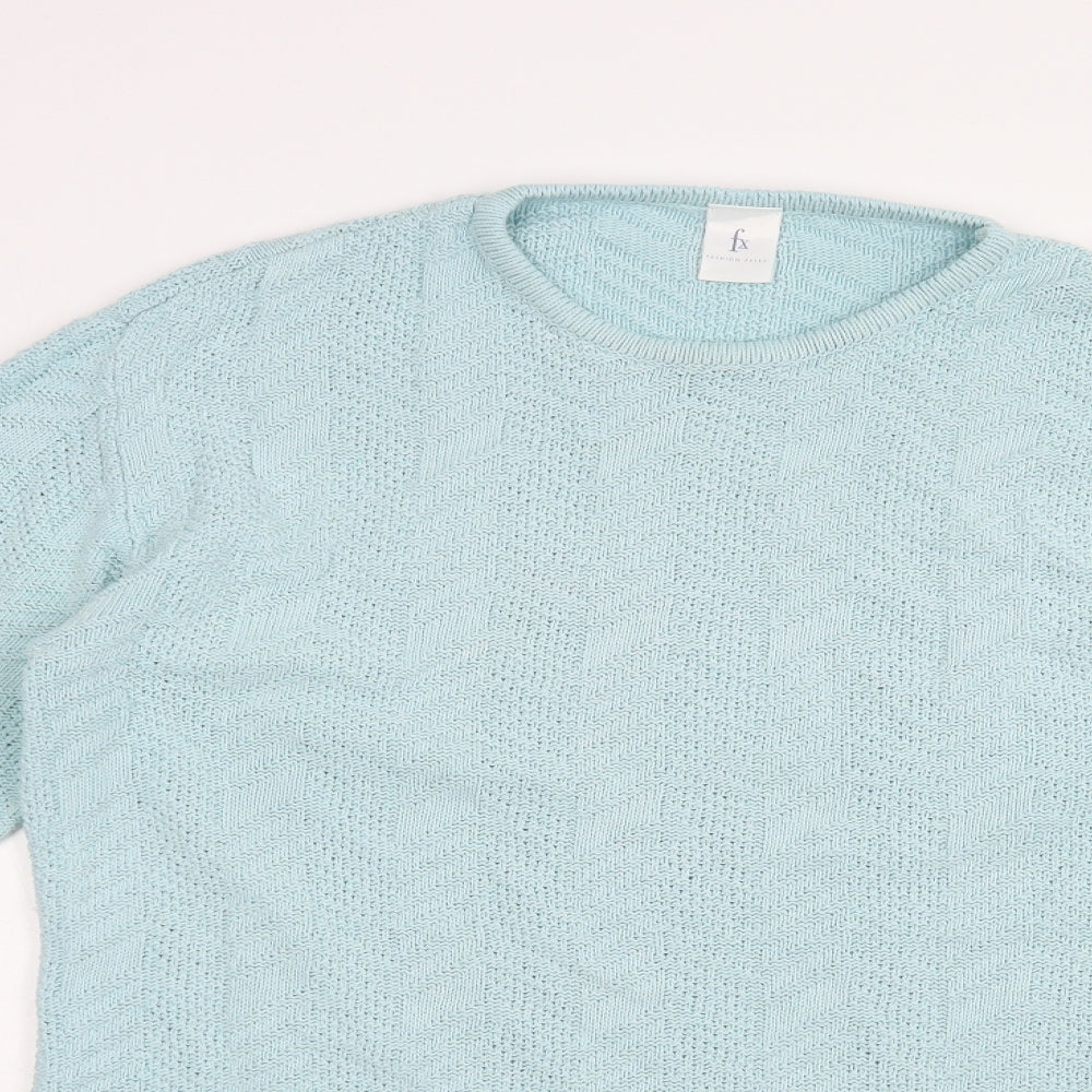 Womens UK Size 16 Fashion Extra Blue Tunic Jumper