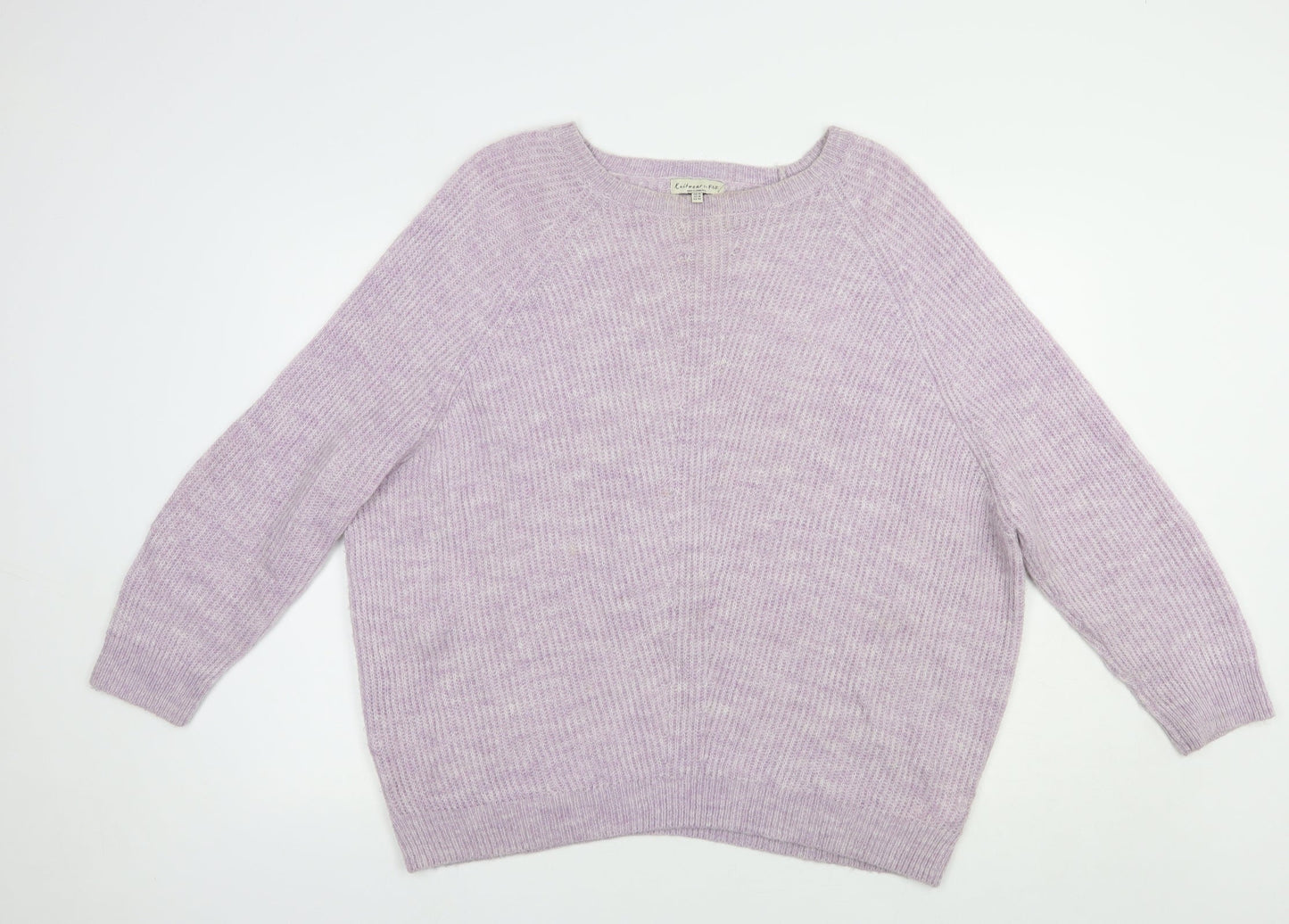 F&F Womens Purple Boat Neck  Acrylic Pullover Jumper Size 14