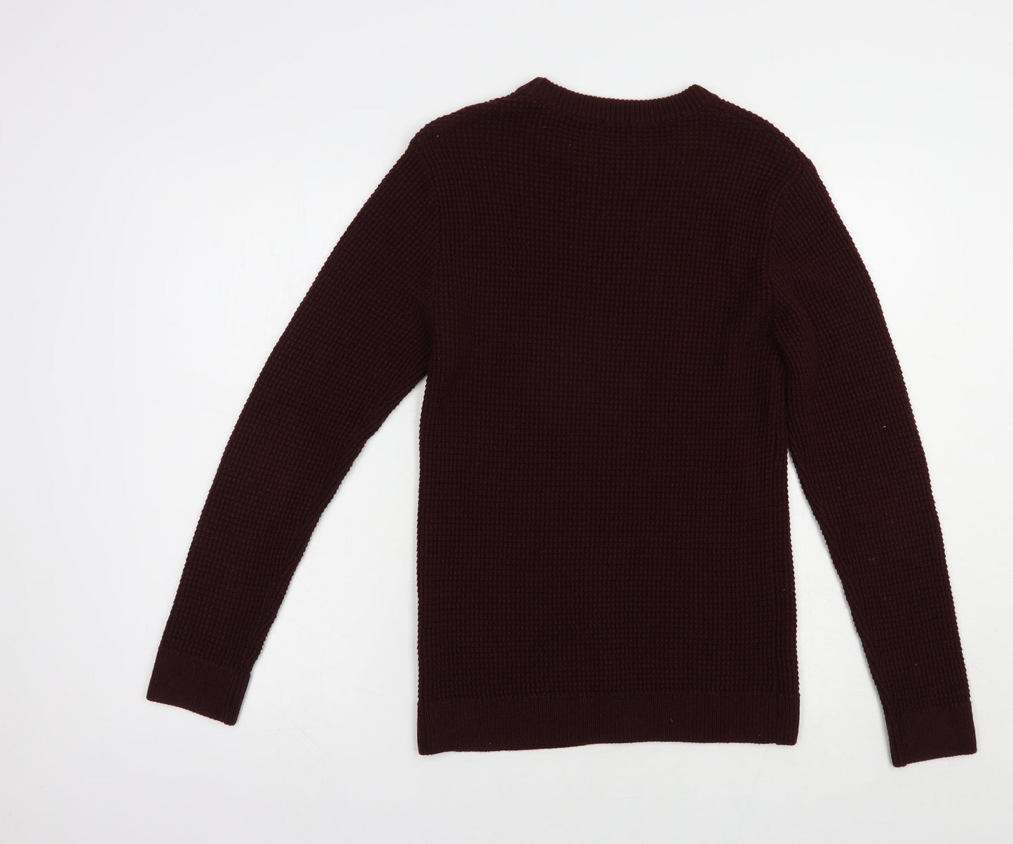 H&M Mens Brown Crew Neck  Acrylic Pullover Jumper Size S