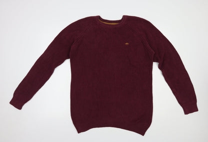 Matalan Mens Purple Crew Neck  Cotton Pullover Jumper Size L
