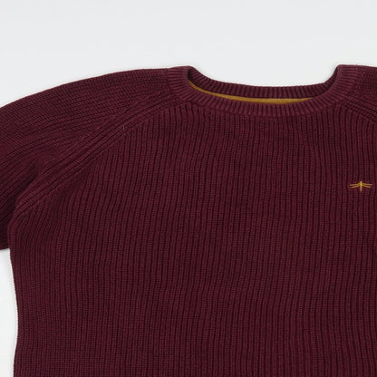 Matalan Mens Purple Crew Neck  Cotton Pullover Jumper Size L