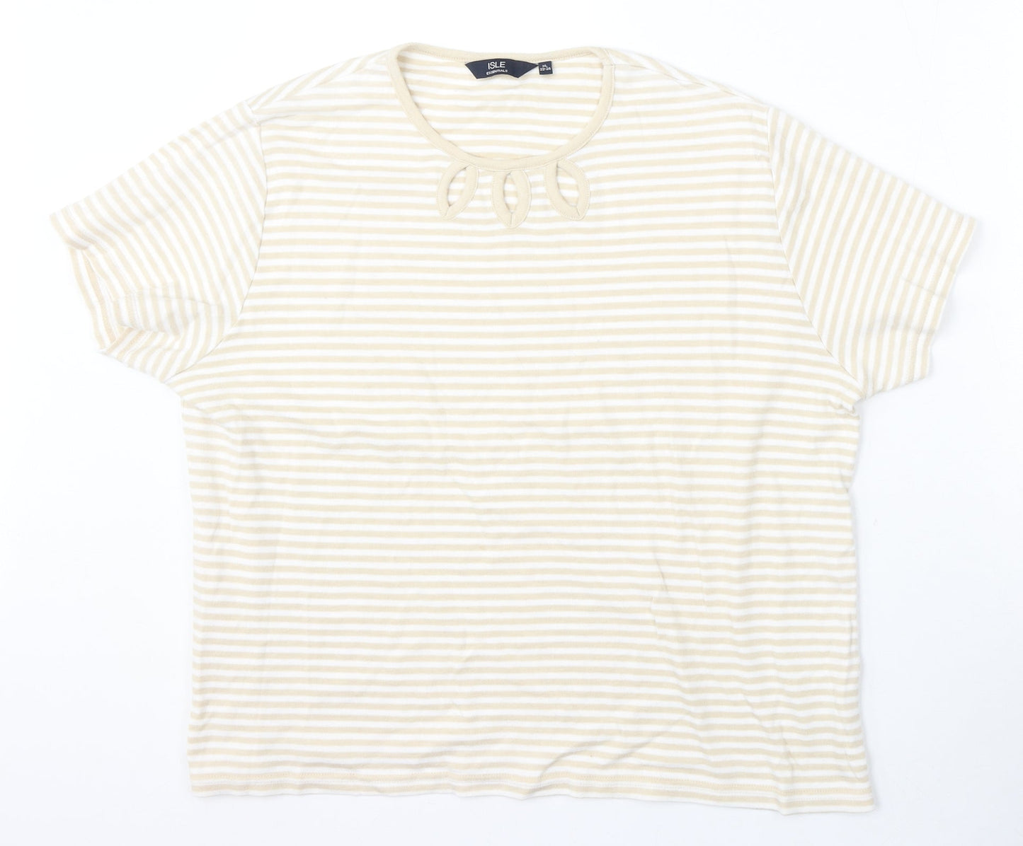 Womens UK Size XL Isle Essentials Beige Pullover Jumper