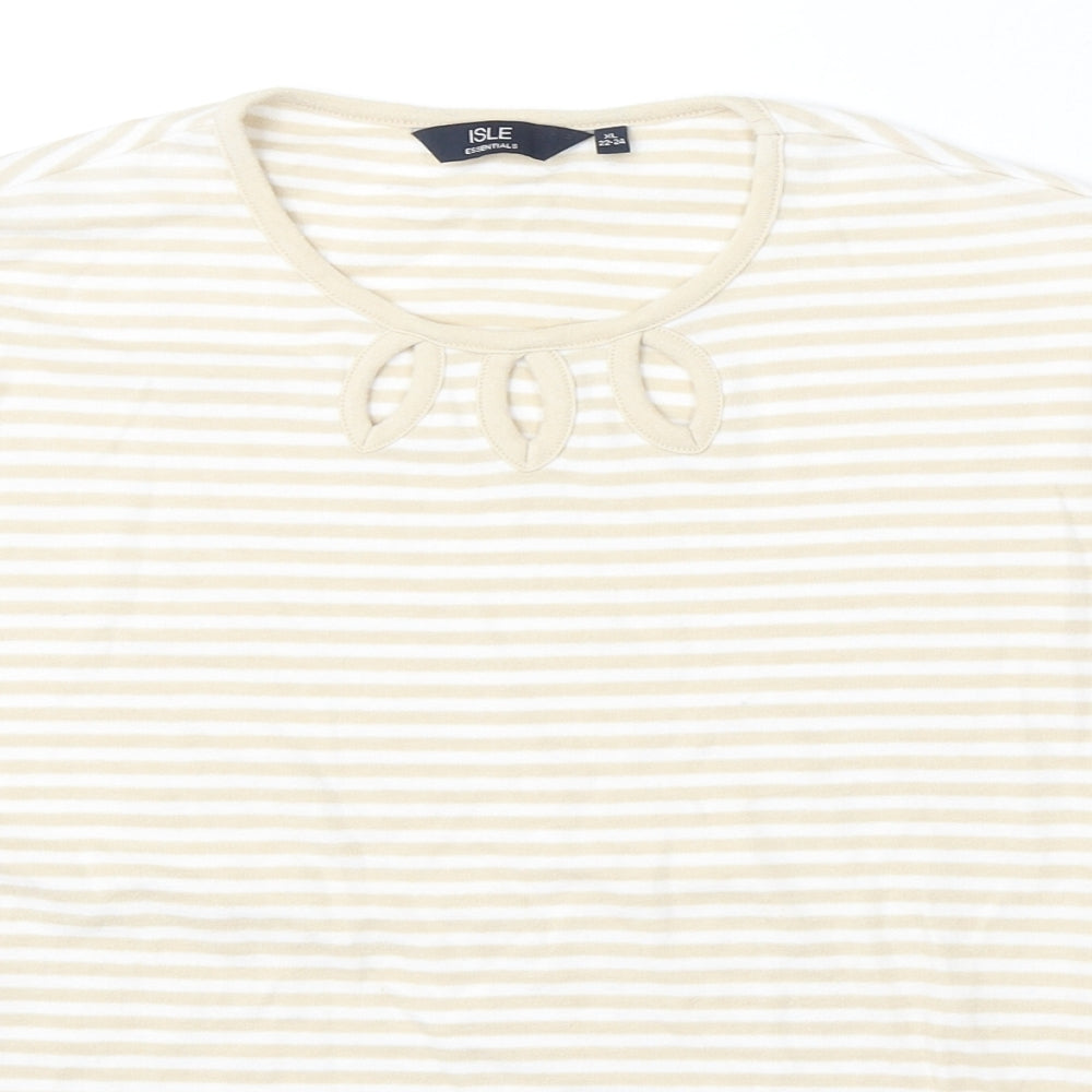 Womens UK Size XL Isle Essentials Beige Pullover Jumper