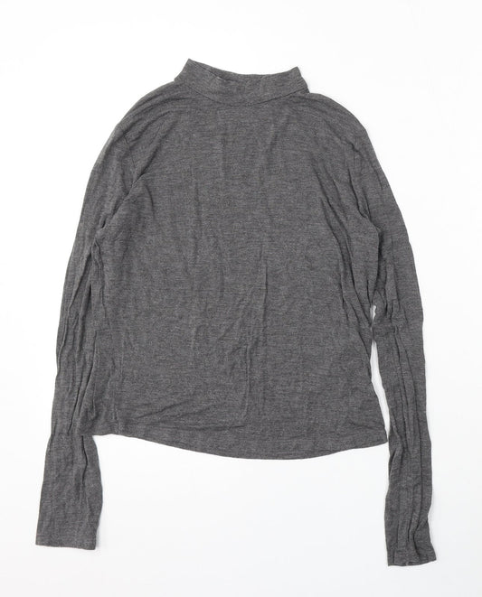 Zara Womens Grey Round Neck  Viscose Pullover Jumper Size L