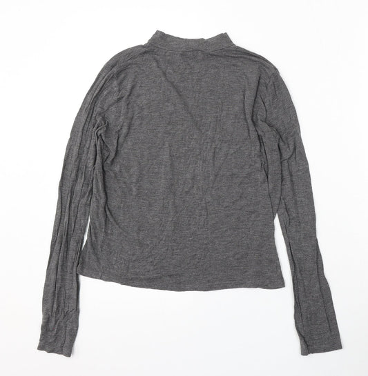 Zara Womens Grey Round Neck  Viscose Pullover Jumper Size L