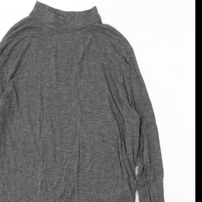 Zara Womens Grey Round Neck  Viscose Pullover Jumper Size L