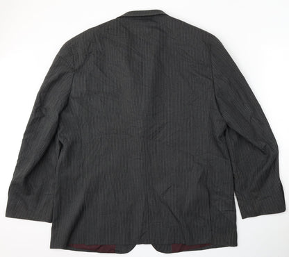 Taylor & Wright Mens Grey Striped Polyester Jacket Suit Size 48