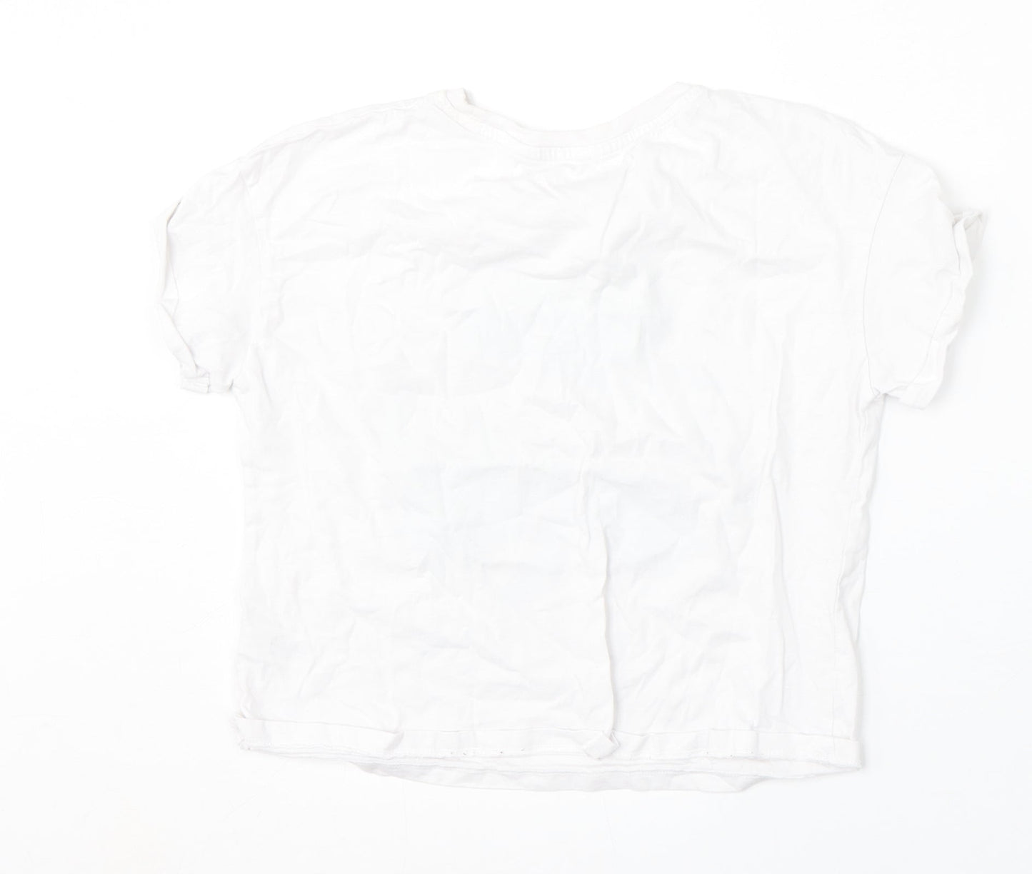 Dunnes Stores Girls White  Cotton Basic T-Shirt Size 10-11 Years Round Neck  - St patrick's day