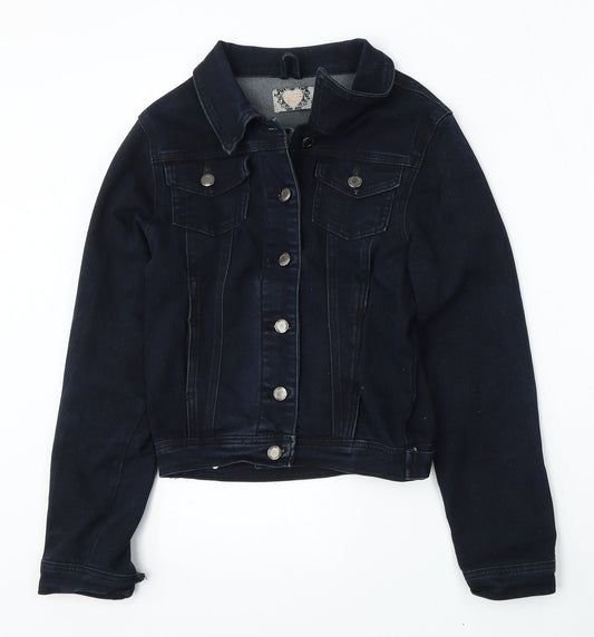 Boohoo Womens Blue   Jacket  Size 8  Button