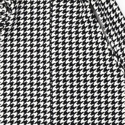MissLook Womens Multicoloured Houndstooth Polyester Skater Dress  Size S  Round Neck