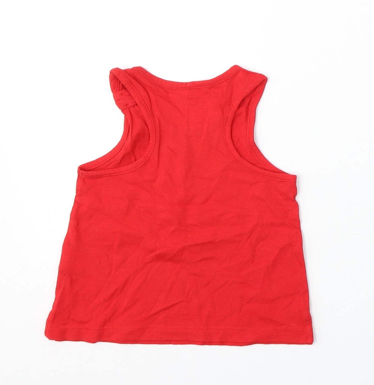 BabyGAP Girls Red  Cotton Basic Tank Size 3 Years Round Neck