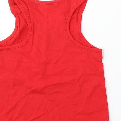 BabyGAP Girls Red  Cotton Basic Tank Size 3 Years Round Neck