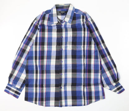 Mens UK Size L cargoquay Blue  Button-Up Long Sleeve Casual Shirt