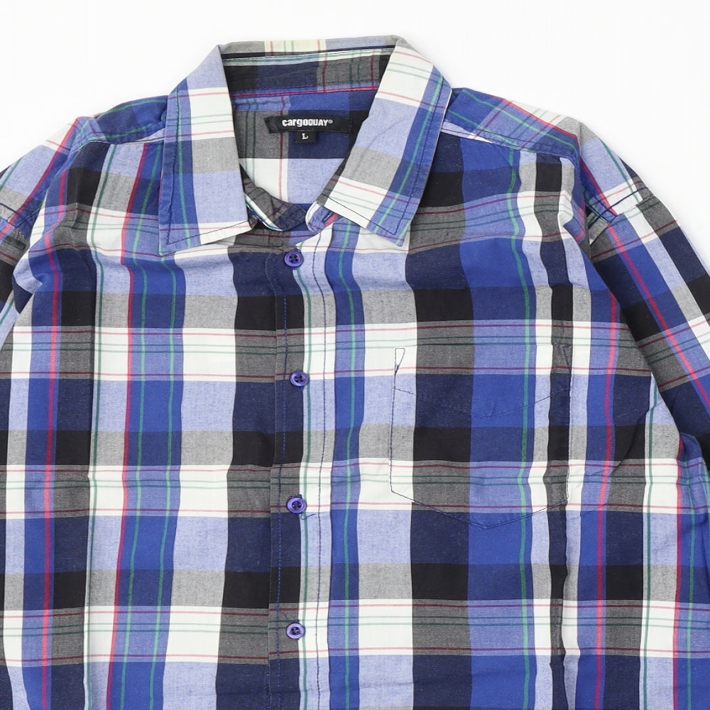 Mens UK Size L cargoquay Blue  Button-Up Long Sleeve Casual Shirt