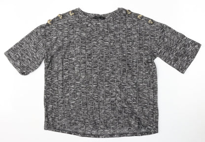 F&F Womens Grey Round Neck  Viscose Pullover Jumper Size 10