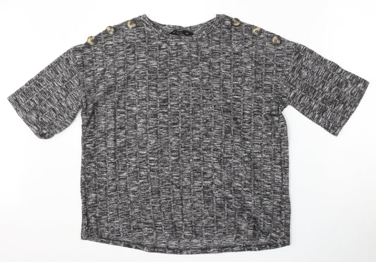 F&F Womens Grey Round Neck  Viscose Pullover Jumper Size 10