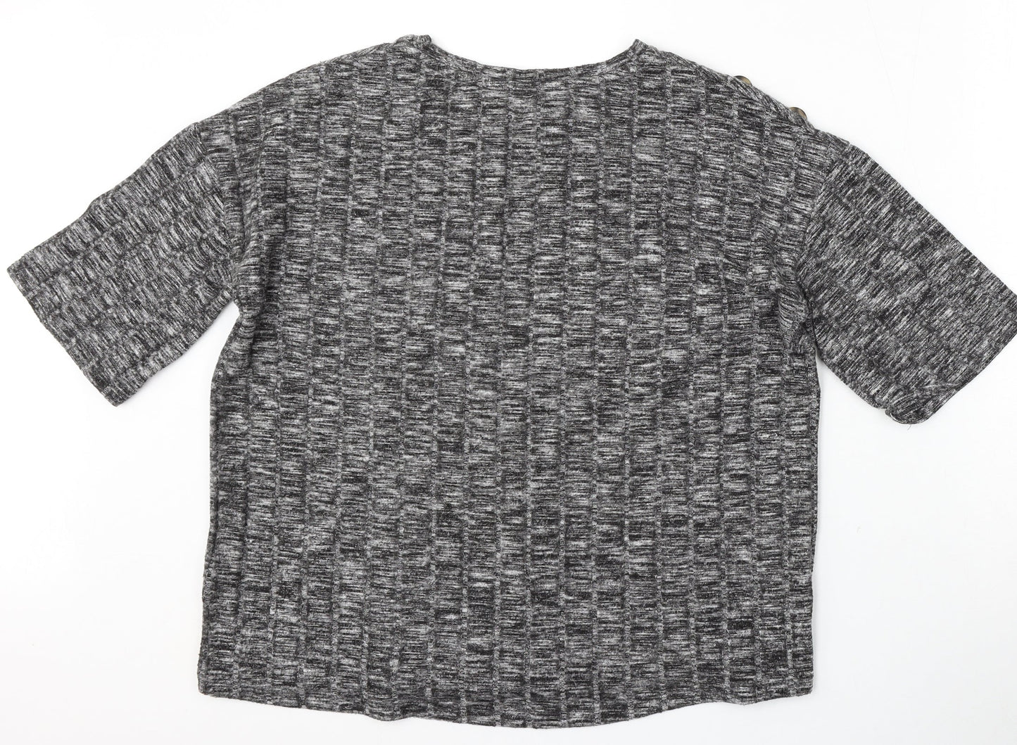 F&F Womens Grey Round Neck  Viscose Pullover Jumper Size 10