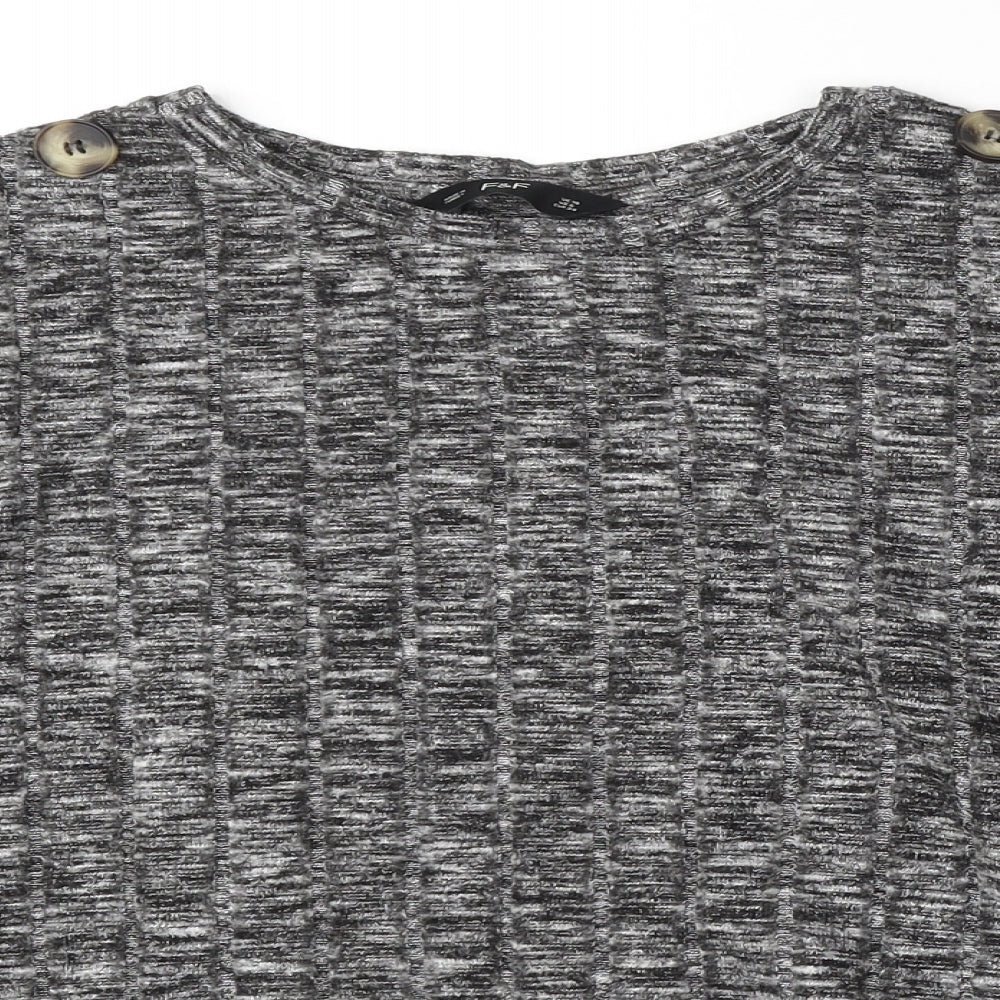F&F Womens Grey Round Neck  Viscose Pullover Jumper Size 10
