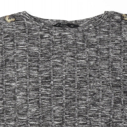 F&F Womens Grey Round Neck  Viscose Pullover Jumper Size 10