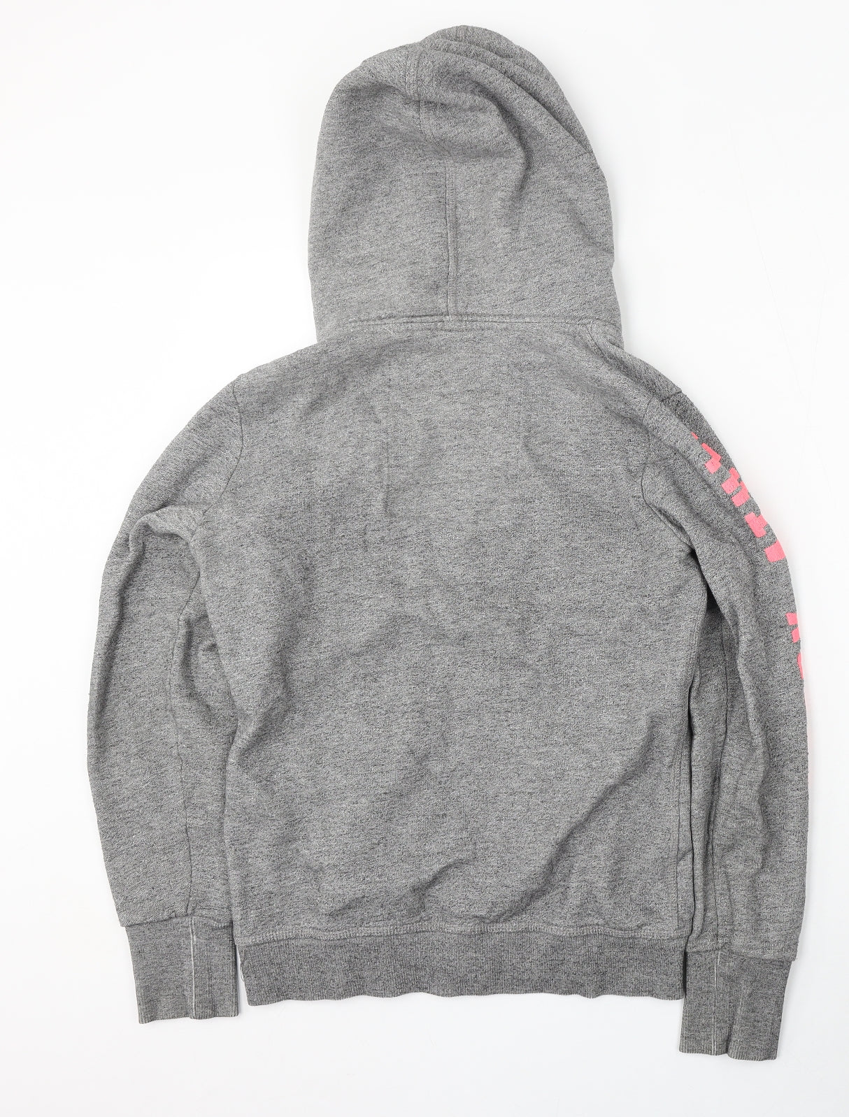 Superdry Womens Grey  Cotton Full Zip Hoodie Size M  Zip