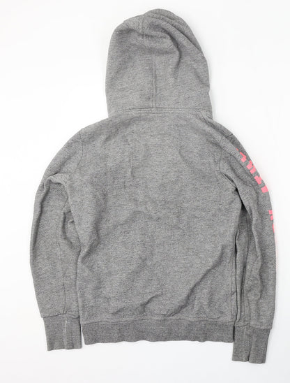 Superdry Womens Grey  Cotton Full Zip Hoodie Size M  Zip