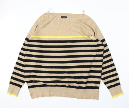 Womens UK Size 14 M&Co Beige Pullover Jumper