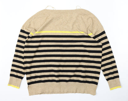 Womens UK Size 14 M&Co Beige Pullover Jumper