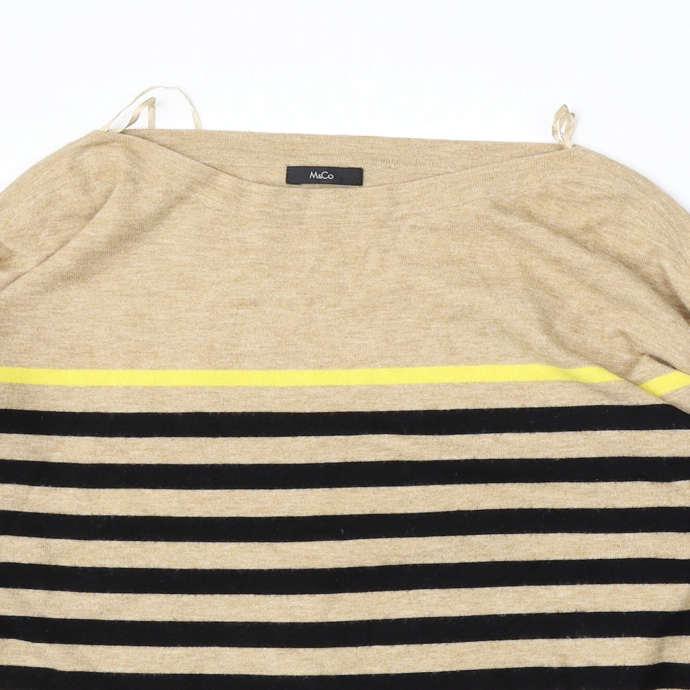 Womens UK Size 14 M&Co Beige Pullover Jumper