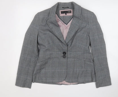 NEXT Womens Grey Plaid  Jacket Blazer Size 12