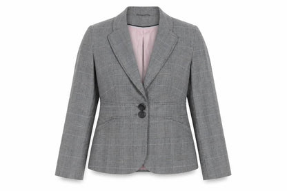 Next Womens Grey Plaid  Jacket Blazer Size 12