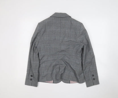 NEXT Womens Grey Plaid  Jacket Blazer Size 12