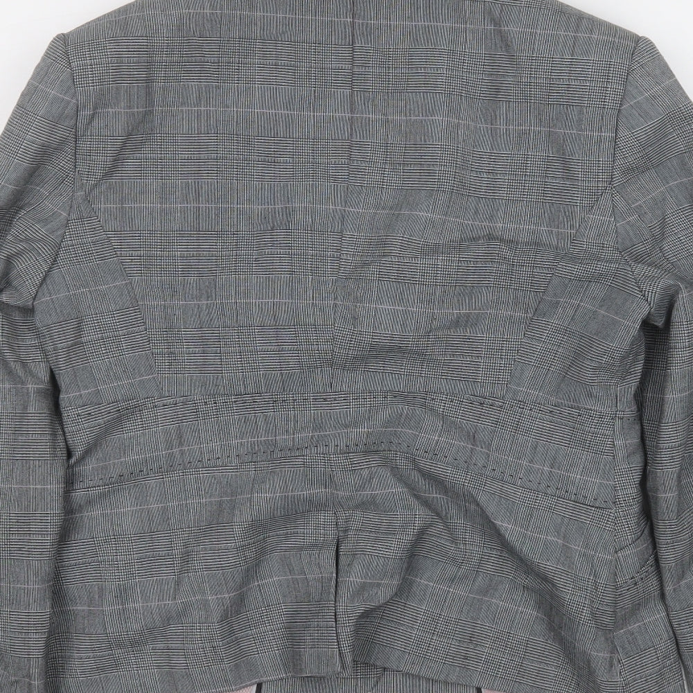 NEXT Womens Grey Plaid  Jacket Blazer Size 12