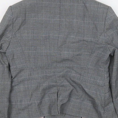 NEXT Womens Grey Plaid  Jacket Blazer Size 12