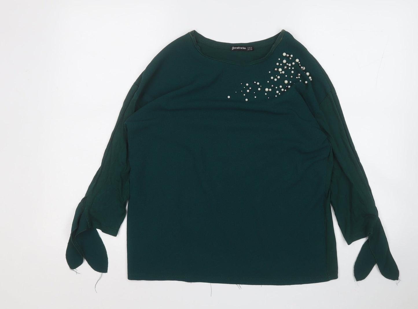 Womens UK Size M Stradivarius Green Basic Blouse