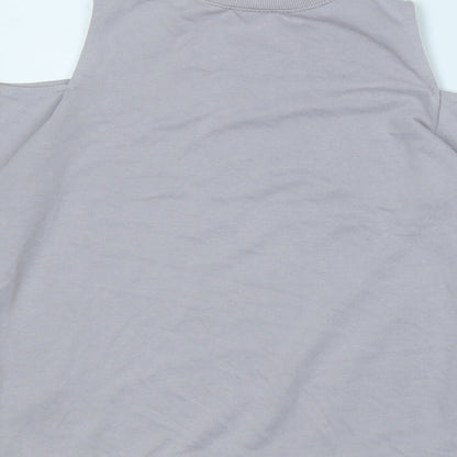 New Look Womens Grey  Cotton Pullover Sweatshirt Size 10