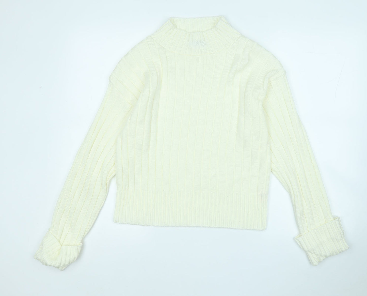 Womens UK Size M rebellious Yellow Henley Jumper