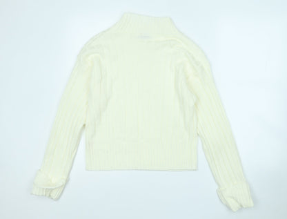 Womens UK Size M rebellious Yellow Henley Jumper