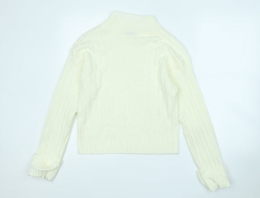 Womens UK Size M rebellious Yellow Henley Jumper
